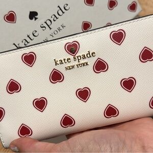 kate spade Red Heart Pattern Wallet
